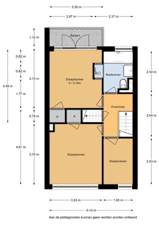 Floorplan - Hasebroekstraat 58, 3532 GM Utrecht